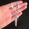Wholesale Cross-border foreign trade new Gothic steampunk women's big swallow scissors pendant necklace factory direct