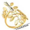 Wholesale PVD Coated Real Gold Plated 18K Gold Leaf 304 Stainless Steel Elegant Simple Style Waterproof Non Tarnish Open Rings