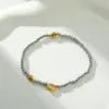 Wholesale 304 Stainless Steel Vacuum Electroplating (In Furnace) Plated 18K Real Gold Freshwater Pearl Star Love Shape No Inlaid Material Luxury Classic Bracelet