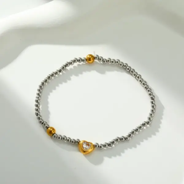 Wholesale 304 Stainless Steel Vacuum Electroplating (In Furnace) Plated 18K Real Gold Freshwater Pearl Star Love Shape No Inlaid Material Luxury Classic Bracelet