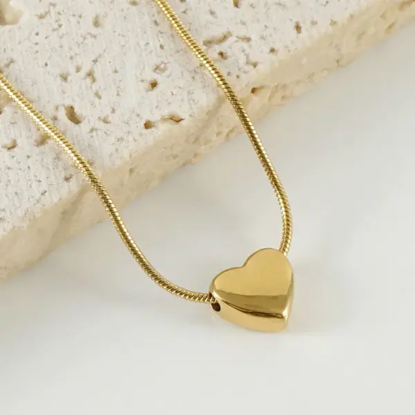 Wholesale Elegant Letter Heart Shape Stainless Steel Titanium Steel Necklace