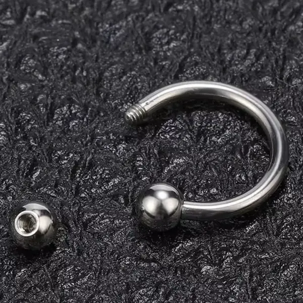 Stainless Steel Body Piercing Jewelry Hypoallergenic Half Ring C-Shaped Ball Ring Lip Ring Nose Ring Geometric Punk Style Unisex