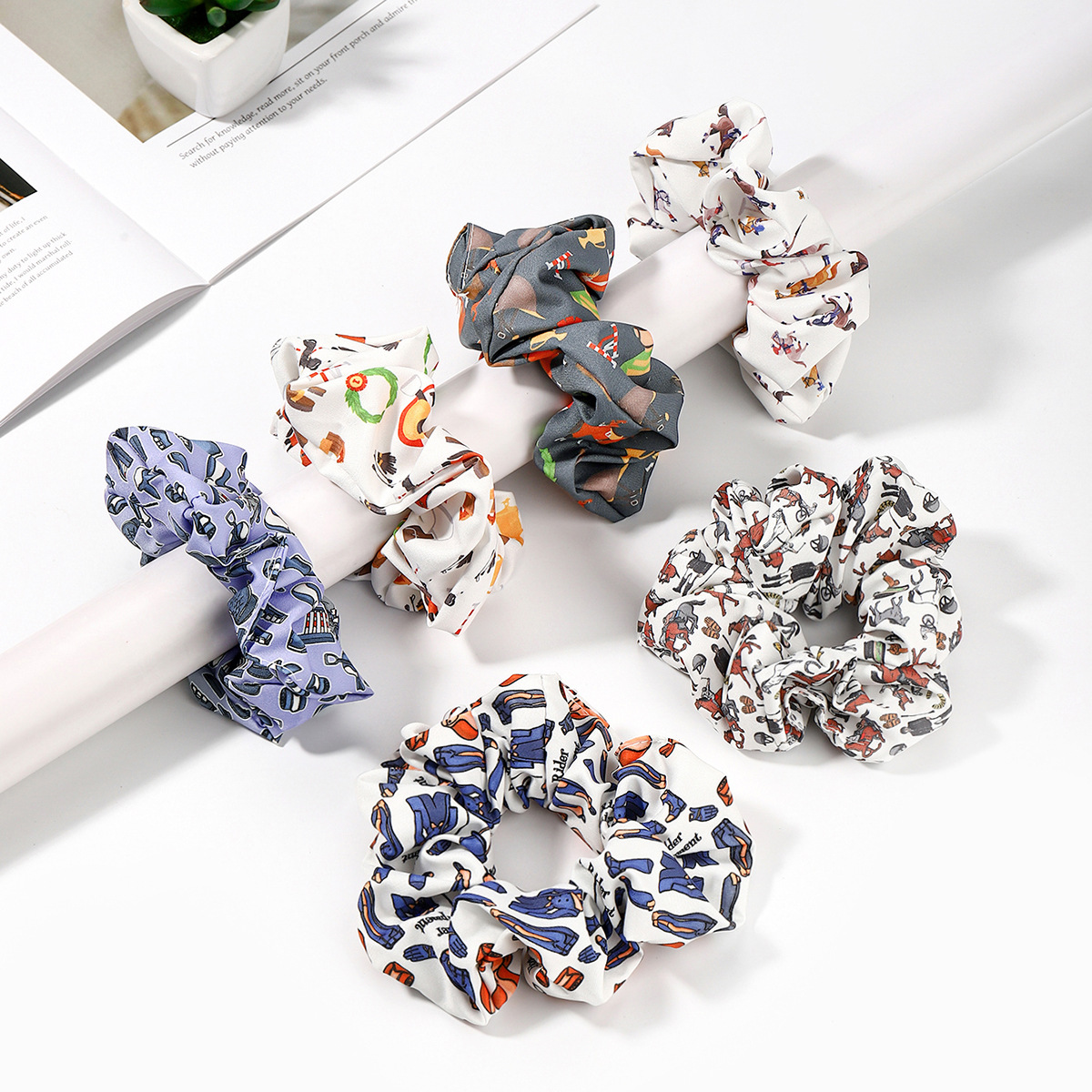 Wholesale Fabric Kentucky Derby Scrunchie Floral Scrunchie
