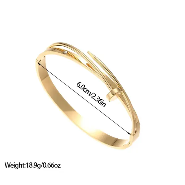 Fashionable Geometric Splicing Titanium Steel Bracelet 18K Gold Plated Women's High-End Non-Fading lished Hand Aessory