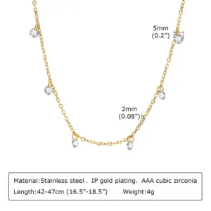 White Zircon Necklace 1275gw