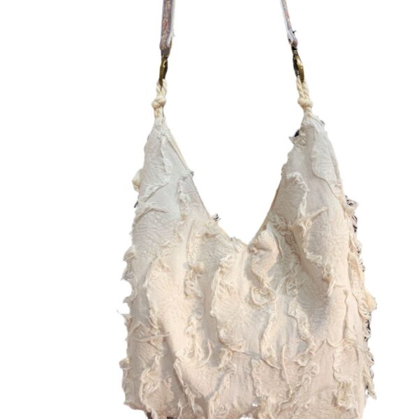 Wholesale 2024 Retro Literary Holiday Style Tassel Daily Lightweight Cloth Bag Versatile Large Capacity Single Shoulder Crossbody Bag