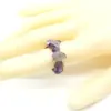 Women'S Metal Beaded Healing Geometric Natural Stone Rings Healing Crystals Jewelry