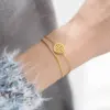 Wholesale Fashion Solid Color 304 Stainless Steel 16K Gold Plated White Gold Plated Gold Plated Stainless Steel Bracelets In Bulk