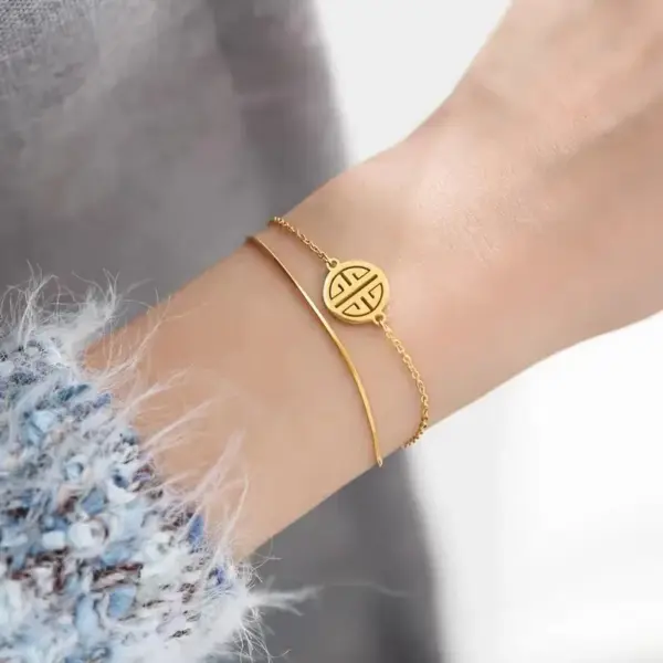 Wholesale Fashion Solid Color 304 Stainless Steel 16K Gold Plated White Gold Plated Gold Plated Stainless Steel Bracelets In Bulk