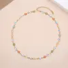 Wholesale Elegant Devil's Eye Stainless Steel Natural Stone Plating Necklace