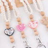 Wholesale New Handmade Woven Necklace Keychain Creative DIY Heart Silicone Beads Brand Work Id Lanyard