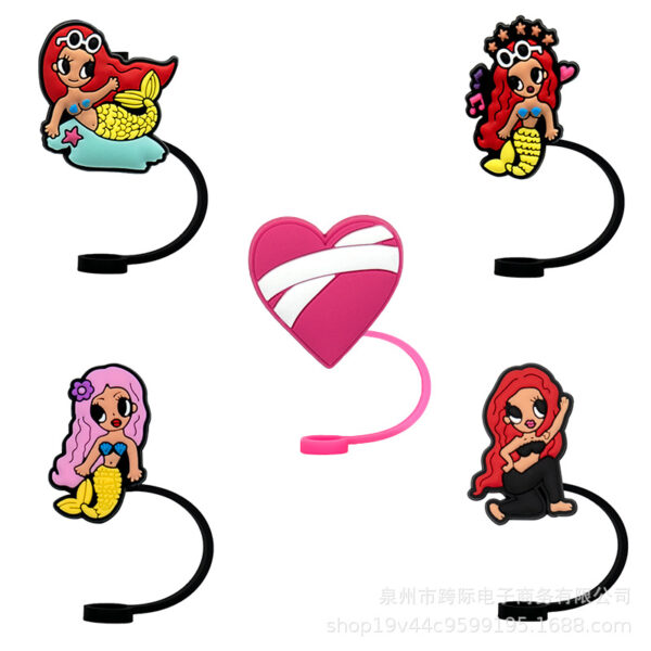 Wholesale 10MM Cute Straw Dust-proof Straw Cap New Casual DIY Decorations Accessories Suction Pipe Cover Silicone Dust Plug