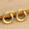 1 Pair Simple Style Solid Color Plating Stainless Steel Hoop Earrings