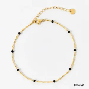 Jak950 Anklet Gold + Dazzling Black / 14K