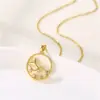 Wholesale Water Plating Vacuum Real Gold Plated 18K Sun Heart Shape Whale 304 Stainless Steel Titanium INS Style Waterproof Non Tarnish 201 Pendant Necklace
