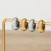 Wholesale PVD Coated Real Gold Plated 16K Gold White Gold Plated Solid Color 304 Stainless Steel Modern Style Artistic Waterproof Non Tarnish Ear Cuffs