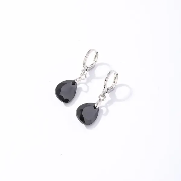 Wholesale PVD Coated Rhodium Plated Water Droplets Heart Shape Flower 304 Stainless Steel Casual Sweet Korean Style Waterproof Non Tarnish Drop Earrings