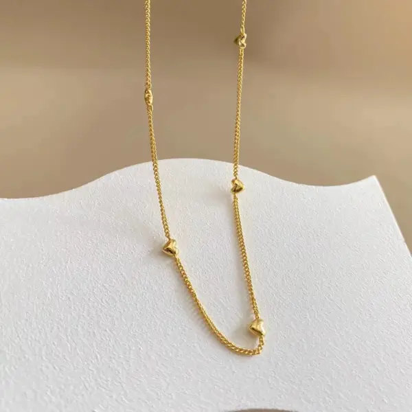 oly-9e5bb8ee61ddfbcf8122150722b58e25 Wholesale 1 Piece Heart Shape Necklace 304 Stainless Steel Plating PVD Coated 18K Real Gold Plated Women's Basic