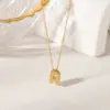 Wholesale Jewelry Simple Style Commute Letter 304 Stainless Steel 18K Gold Plated Pendant Necklace
