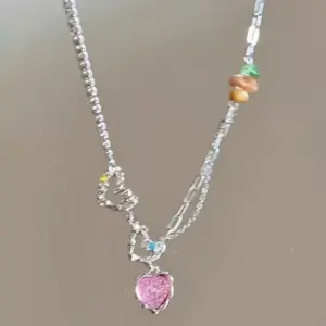 Mermaid Colored Loving Heart Necklace