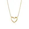 Wholesale PVD Coated Heart Shape 304 Stainless Steel Simple Style Shiny Waterproof Non Tarnish 304 Stainless Steel Pendant Necklace