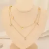 Wholesale Stainless Steel 18K Gold Plated Fashion Gold Plated Heart Shape Pearl Layered Necklaces