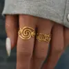 Wholesale Ion Plating (IP) Real Gold Plated 18K Gold Geometric 304 Stainless Steel IG Style Casual Simple Style Waterproof Non Tarnish Open Rings