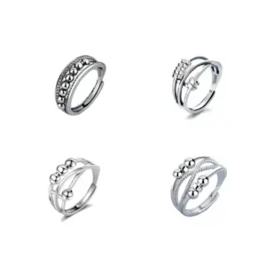 Wholesale Casual Simple Style Solid Color Copper Beaded Plating Open Ring