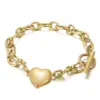 Wholesale PVD Coated 18K Gold Plated Heart Titanium Steel Fashion Waterproof Non Tarnish Bracelets