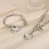 Wholesale PVD Coated 18K Gold Plated Heart Shape Stainless Steel Simple Style Waterproof Non Tarnish Bracelets Necklace