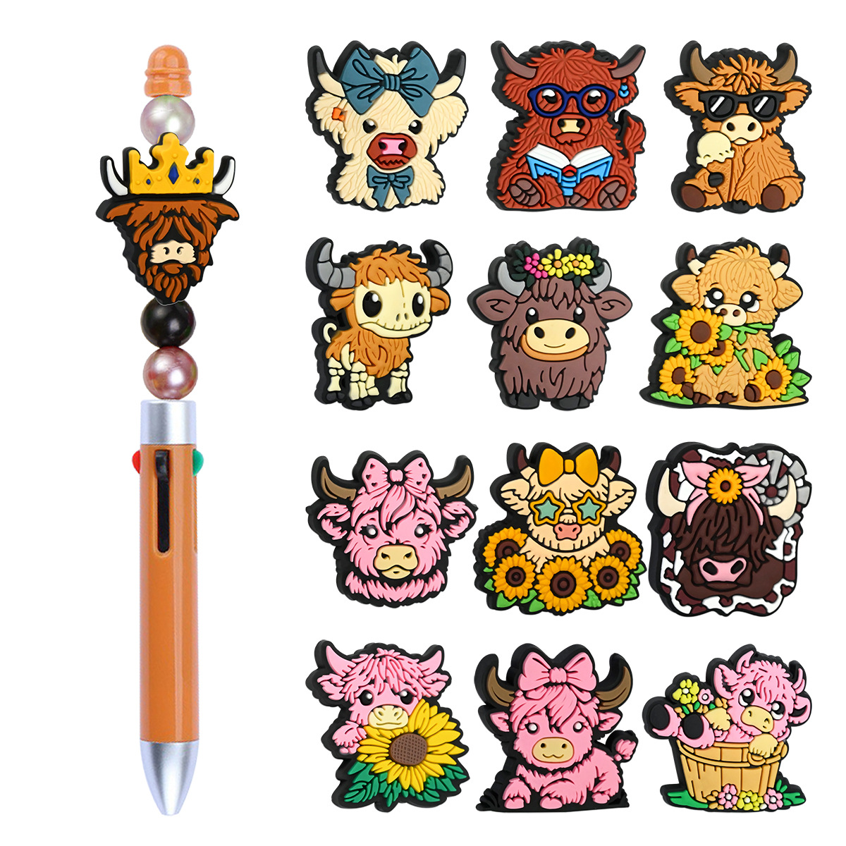 Wholesale Cartoon Highland Bull Beaded Series