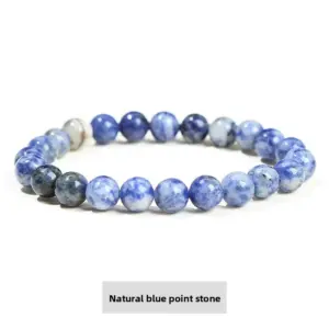 Natural Blue Point Stone Bracelet / Diameter 8.1-8.8mm (about 21-23 Pieces)