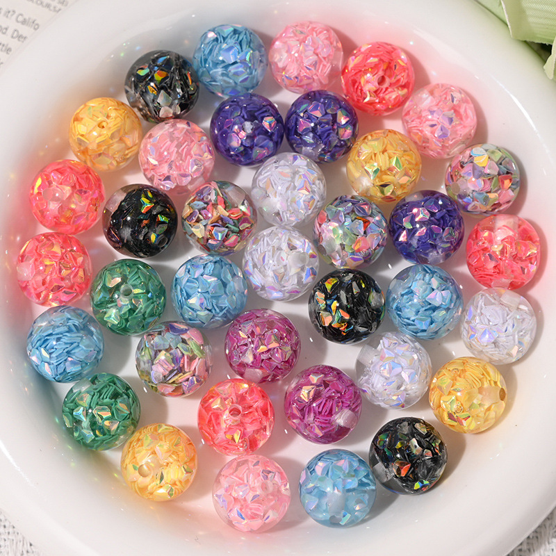 Wholesale Colored diamond sequins straight hole resin beads