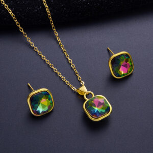 Wholesale Cross-border Explosive Jewelry Simple Pendant Light Luxury High-end Earrings Design Niche Necklace Earrings Jewelry suit