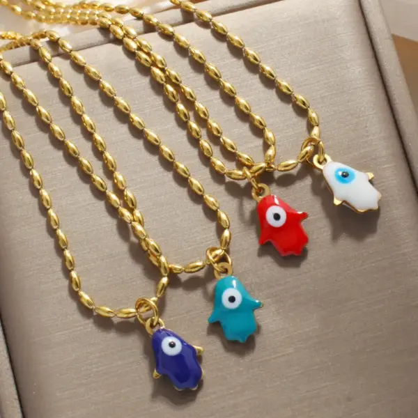 Wholesale Ion Plating (IP) Real Gold Plated Eye Chili Fish 304 Stainless Steel Simple Style Commute Waterproof Non Tarnish Pendant Necklace