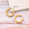 1 Pair/Package Casual Vintage Style Simple Style U Shape Solid Color Lines Irregular Polishing Plating 304 Stainless Steel 18K Gold Plated Earrings