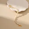 Vintage Style Geometric Freshwater Pearl Copper Plating 18k Gold Plated Bracelets