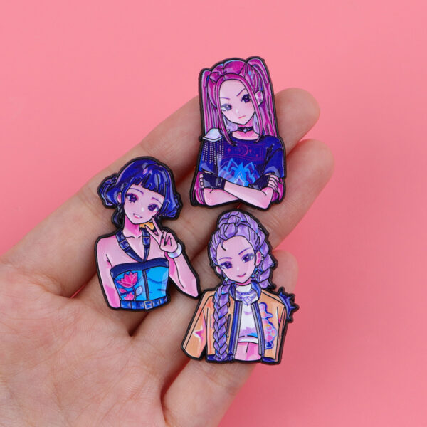 Wholesale Cartoon Girl Group Brooch Metal Badge Accessories