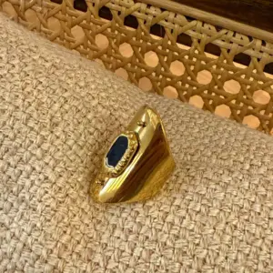 Oval Black Oil Ring Titanium Steel