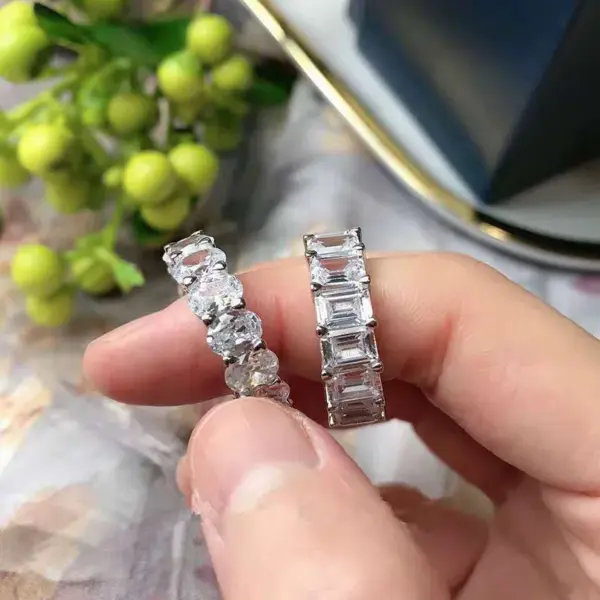 Copper Plating Geometric Artificial Gemstones Copper Rings