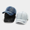 Wholesale Denim Baseball Cap for Women, New Fashion Retro Washed Distressed Baseball Cap, Sun Hat for All Seasons