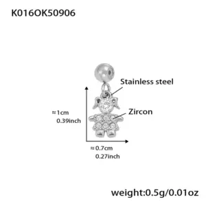 K016-Steel Color Little Girl Zircon Pendant