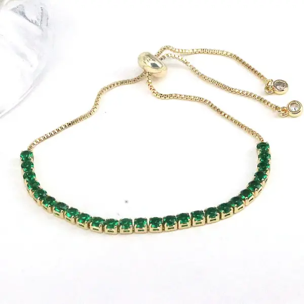 Wholesale Fashion Square Copper Gold Plated Zircon Bracelets In Bulk