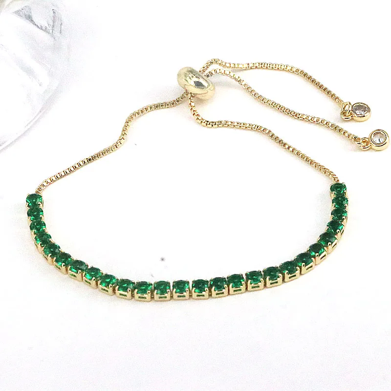 Wholesale Fashion Square Copper Gold Plated Zircon Bracelets In Bulk