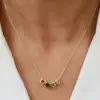 Wholesale Export Colorful Geometric Square December Birthstone Birthday Stone Birthstone DIY Zircon Small Pendant Necklace
