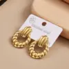 Casual Simple Design Heart Shaped Earrings Ins Style Electroplated 304 Stainless Steel Geometric Pattern Vacuum Plating Jewelry