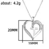 Wholesale Simple Style Cross Heart Shape Copper Zircon Pendant Necklace In Bulk