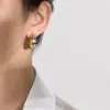 Wholesale PVD Coated Gold Plated Color Block 304 Stainless Steel Simple Style Waterproof Non Tarnish 304 Stainless Steel Earrings