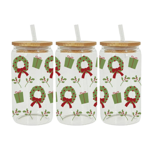 Wholesale Uv Transfer Sticker Glass Cup 16oz Glass Cup Special Sticker