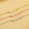 PVD Coated 18K Gold Plated Letter Stainless Steel MAMA Waterproof Non Tarnish Bracelets Necklace